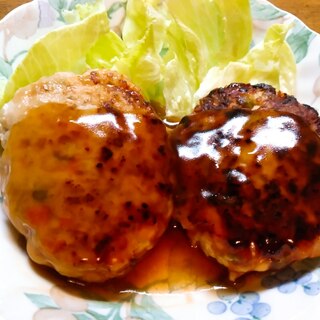 ヘルシー♬野菜たっぷりの鶏ハンバーグ